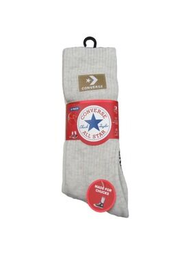 Converse All Star Chucks Crew Socks Men's Size 6-12 Multi Pack (3 Pairs) NEW